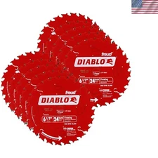 10 Pack Diablo 6-1/2" x 24-Tooth Framing Circular Saw Blade with 5/8" Arbor B...
