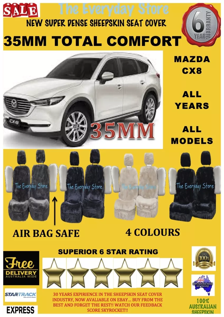 Mazda CX 8 All Years Super Dense Sheepskin Car Seat Covers Pair Airbag Safe 35MM