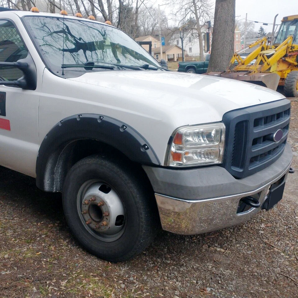 4X Textured Fender Flares For 99-07 Ford F250 F350 SuperDuty Rivet Pocket Wheel — 第 3/4 张图片