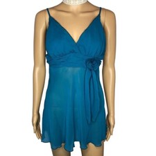 Medium Seductive Wear By Cinema Etoile Chiffon Cami Lingerie Blue Chemise Size
