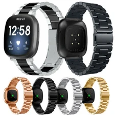 Stainless Steel Metal Watch Band For Fitbit Versa 3 / Sense Bracelet Wrist Strap