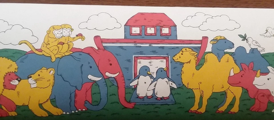 Bordes de papel tapiz NOAH'S ARK preparados 5" X 10' Foto 3 de 4