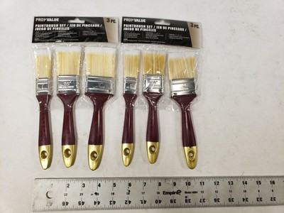 Lot of 2 Packs Prof Value Paint Brush Set 6 Brushes Total