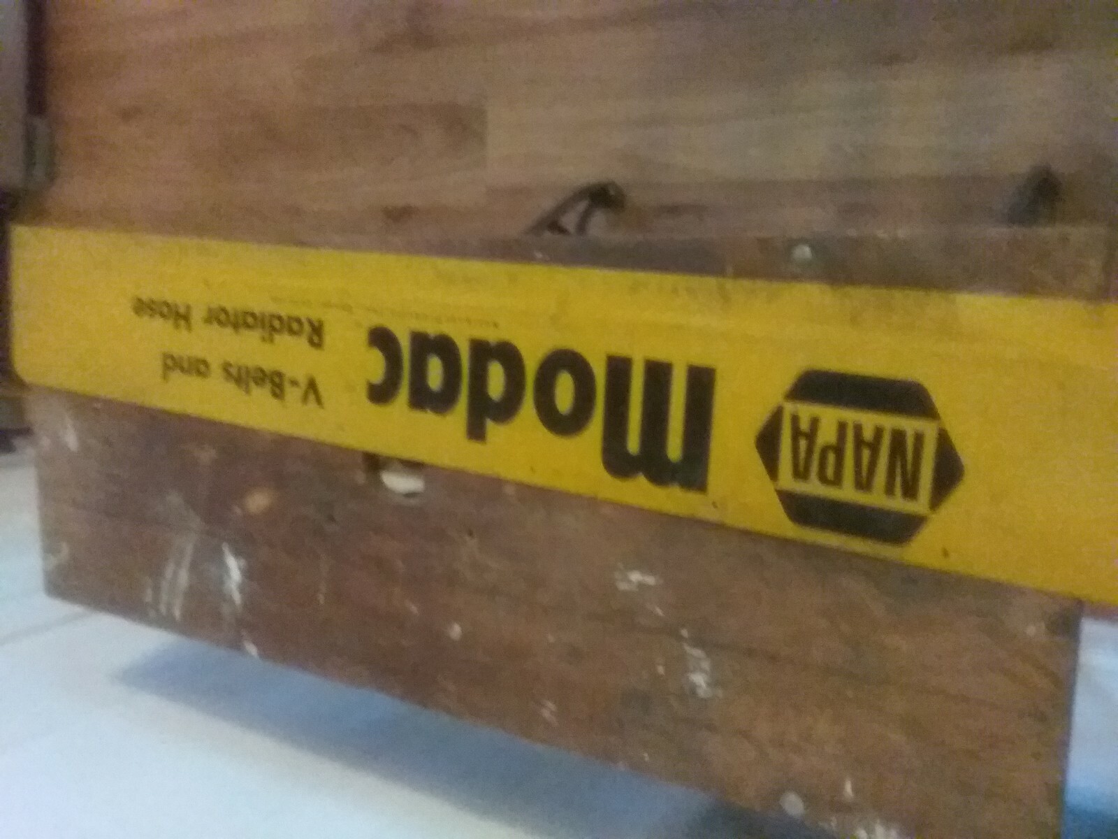 VTG MODAC Napa FAN BELTS AND RADIATOR HOSE METAL Display SIGN 5 x 34 eBay