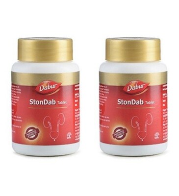 2 PACKUNGEN X Dabur Stondab 60 Tabs | Kräuterergänzung für Nierenstein KOSTEN...