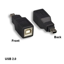 Kentek USB 2.0 Mini B 5 Pin Male to Type B Female Converter Camera PDA MP3 MP4