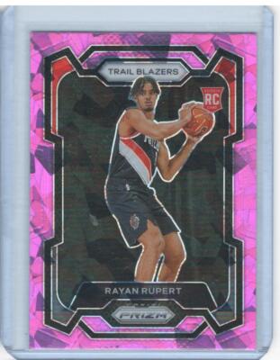 Rayan Rupert 2023-24 Panini Prizm #140 Prizms Pink Ice RC Portland Trail Blazers