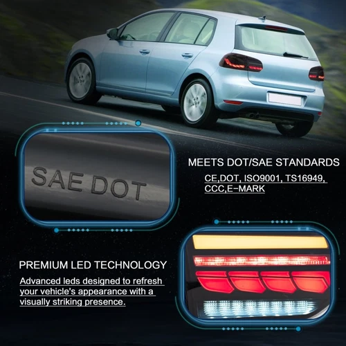 VLAND FULL LED Smoked Rückleuchten für VW GOLF 6 MK6 & 2008-2013 Golf R - Bild 7 von 10