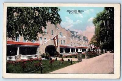c1920 Daytona Florida FL Vintage Postcard Ridgewood Hotel Exterior View Building