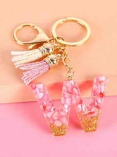 Letter  Tassel Charm Keychain