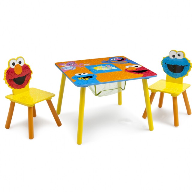 Sesame Street Table And Chairs Kids Elmo Toddler Activity Storage