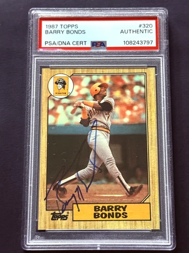 Barry Bonds Signed Autographed 1987 Topps #320 (RC) Rookie PSA DNA