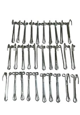 30 Ct Vintage 2-Prong 3” Pinch Pleat Drape Hooks