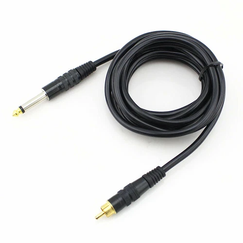 8.2 ft High Quality Tattoo Machine RCA Clip Cord Copper Wire Core: Black or Blue - product listing photo