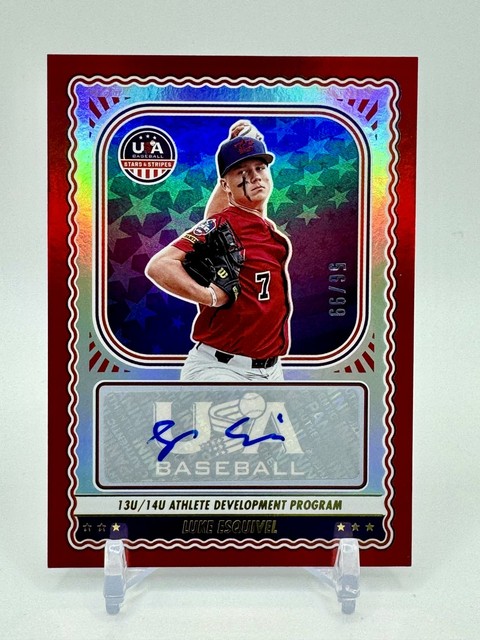 2024 Panini Stars & Stripes Baseball Signatures Red /99 #NTS-LE Luke Esquivel