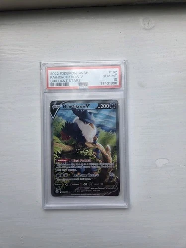 PSA 10 Honchkrow V 162 Pokemon Sword & Shield Brilliant Stars 2022