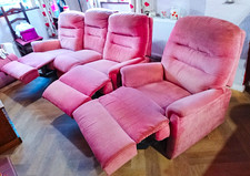 Fabric 3 Piece Suite .. Reclining Sofa plus 2 Reclining Armchairs.