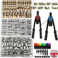 50/300X Professional Hand Nut Tool Riveter Rivnut Gun Kit Mandrels Repair M3-M12