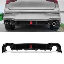 TWIN EXIT DIFFUSOR HECK LED REGENLICHT GLANZ SCHWARZ FÜR VW GOLF MK8 GTI/GTD 2020+