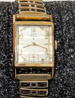 Elgin Deluxe 17 Jewel Manual Wind Watch Mvmt #624 10K Gold Filled VINTAGE