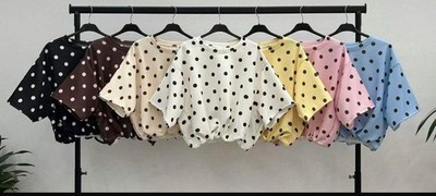 Oversize-Top lockere Passform lässige Bluse mit Tupfen Übergröße für Damen