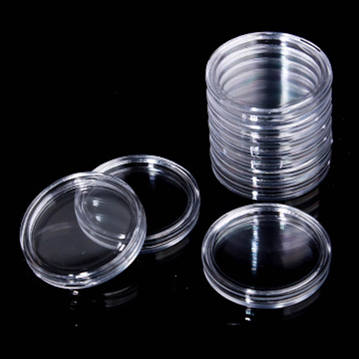 100 Cápsulas Transparentes De Plástico De 30 Mm Para Monedas, Con Caja Organizadora, A Prueba De Polvo Y Oxidación, Ideales Para Coleccionistas De Monedas Conmemorativas