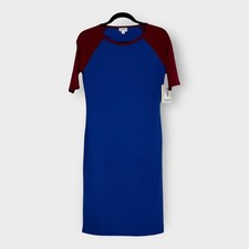 LuLaRoe Julia Bodycon Dress Women’s S (4-6) NWT Red/Blue Colorblock