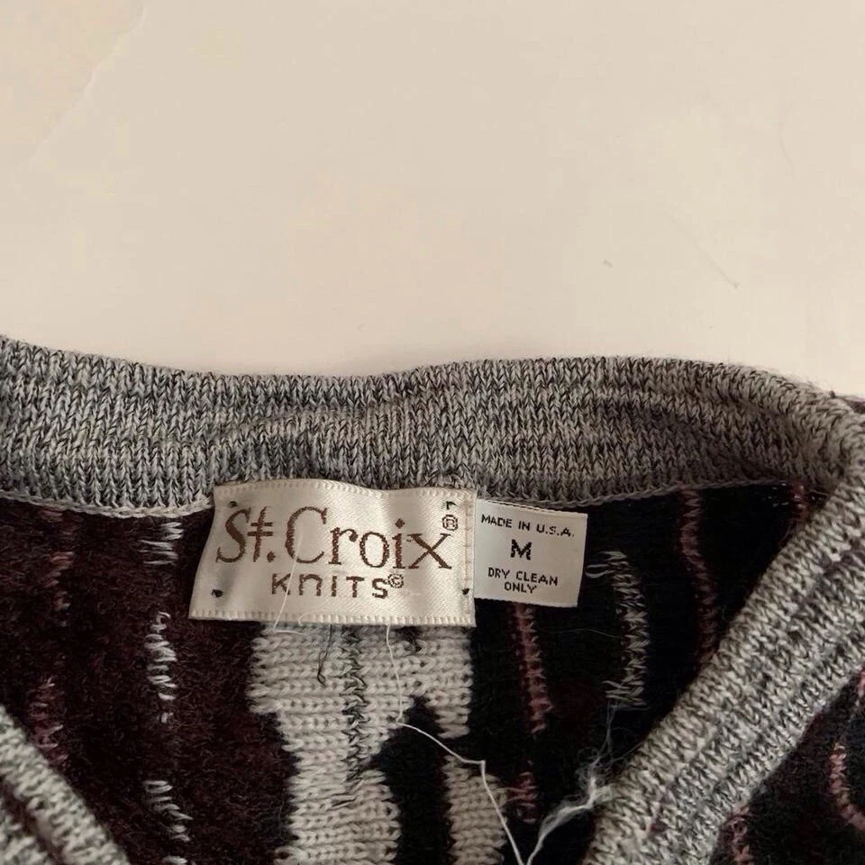 Gris y Rosa St. Croix Punto Multicolor Rosa, Gris, Suéter Prendas de Punto Hombre’s Med Foto 4 de 4