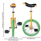 16 In Wheel Unicycle Skidproof Mountain Tire Cycling Exercise Yellow & Green — photo 6
