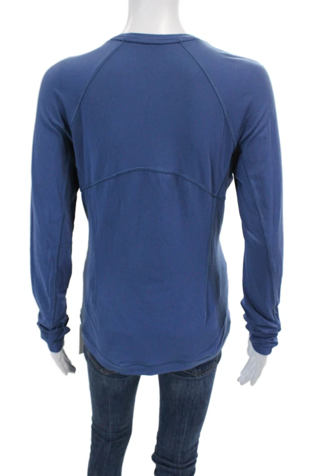 Camiseta Pullover Lululemon Mujer Mangas Largas Cuello Redondo Azul Talla 10 Foto 3 de 4