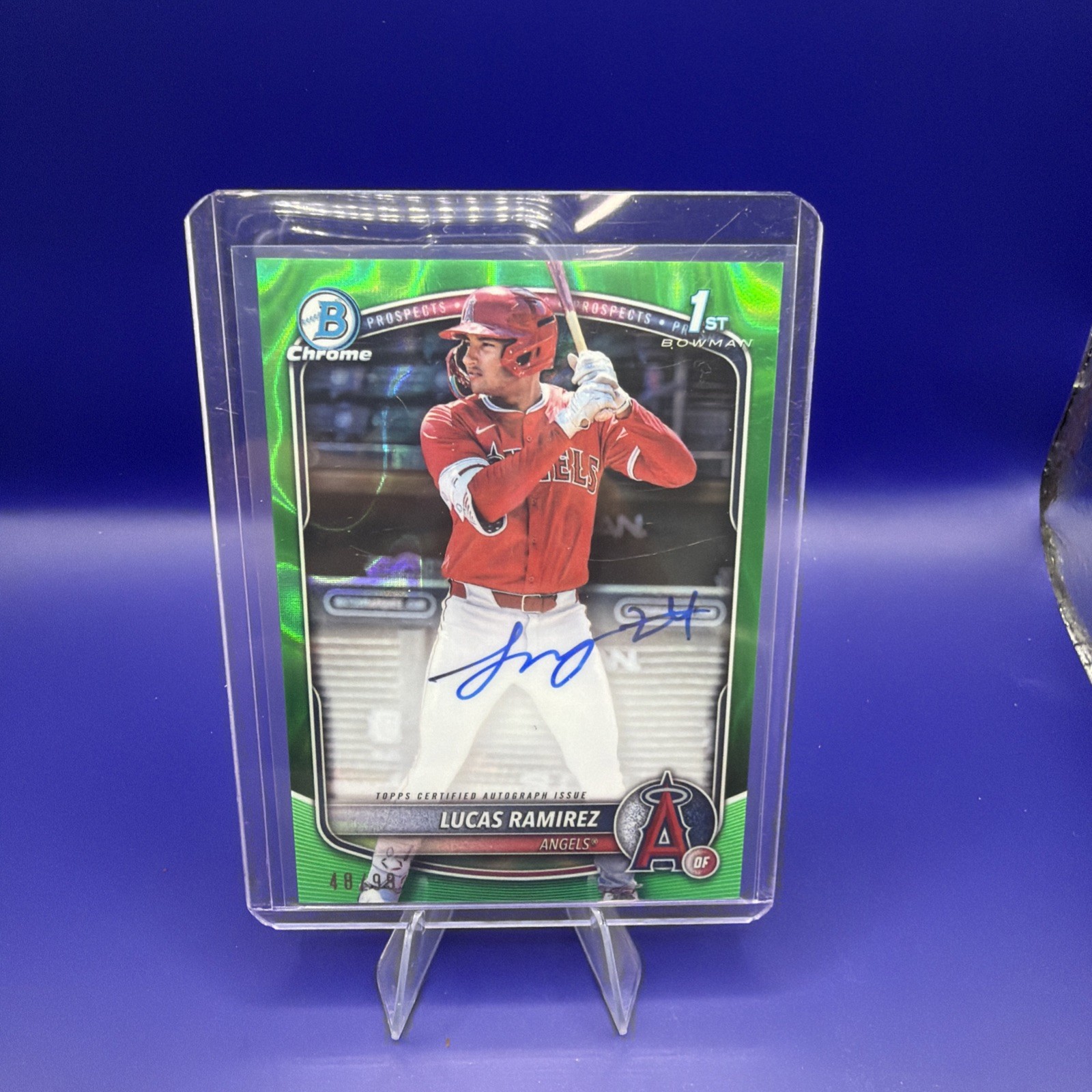 2025 Bowman Chrome Prospect Auto Lucas Ramirez #CPA-LR Green Lava Refractor /99 