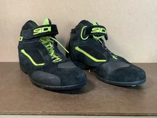Sidi Gas Motorcycle Riding Shoes Size 12 Half Ankle Racing Boots Black/Yellow