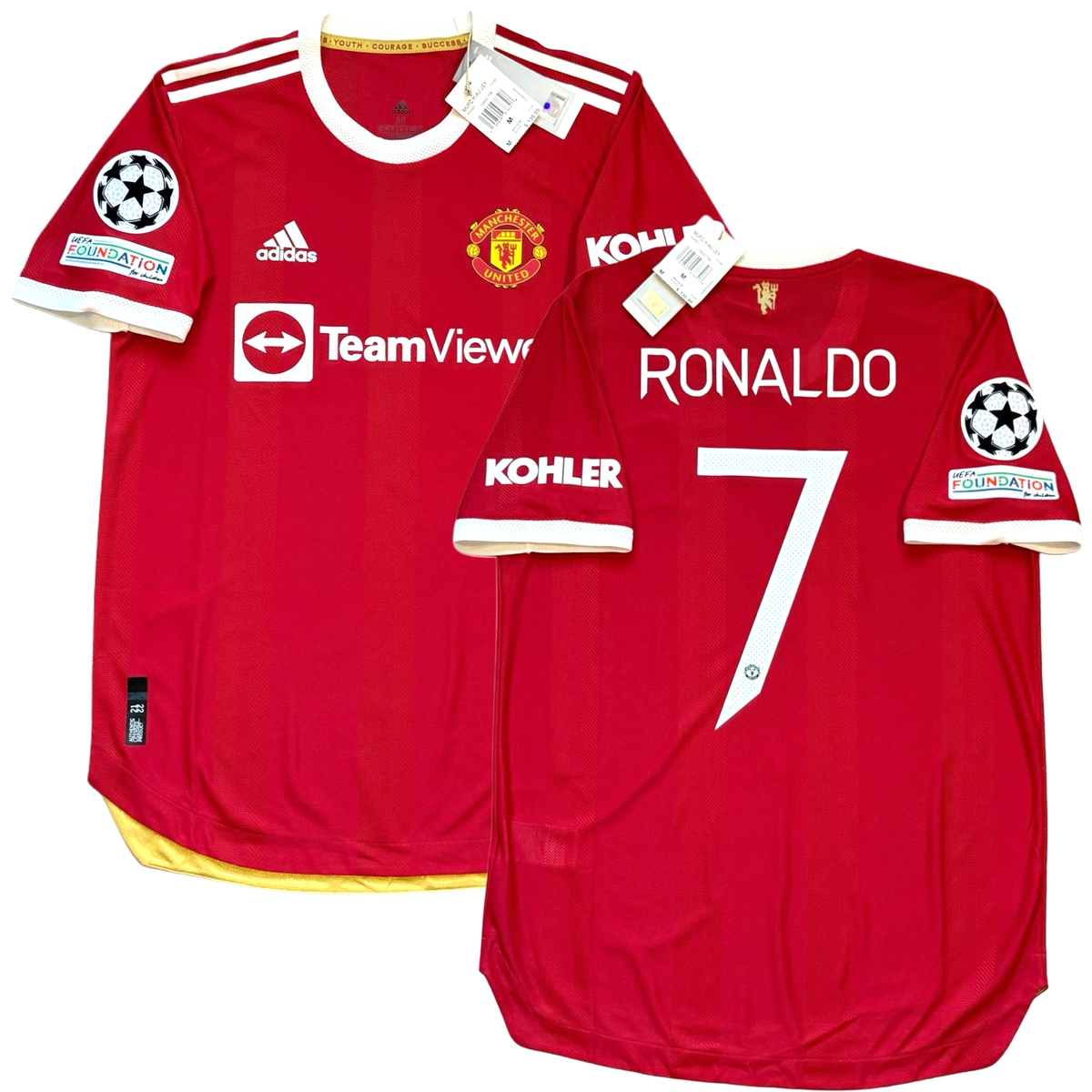 2021/22 Manchester United Authentic Home UCL Jersey #7 Ronaldo
