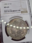 1902 O Silver Dollar $1 NGC MS64 -72- Subtle Rainbow Toned ☆ Great Looker