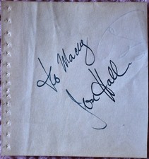 Papier signé à la main Joe Hall