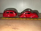 1930's WYANDOTTE Pressed Steel Coupe & Airstream Camper Trailer - 11.5 inch