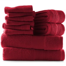 10Pc Towel Set Bath Towels Hand Towels Washcloths 100% Cotton 600 GSM Ultra Soft