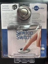 InSinkErator STS-OOSN SinkTop Satin Nickel Button Dual Outlet Switch 2336