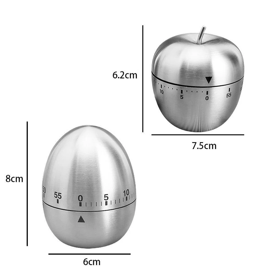 Mechanical Egg Kitchen Timer Countdown Timer 60 Minutes Stainless Steel Timer - Image 4 of 4