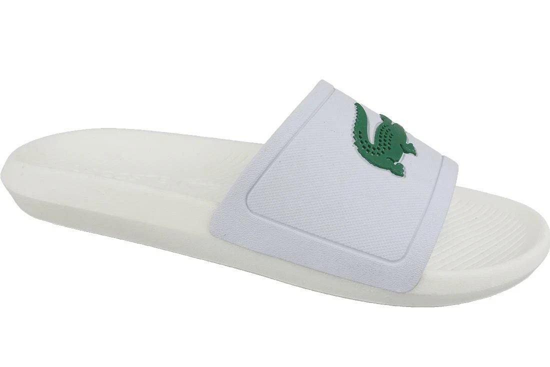 Mens LACOSTE CROCO SLIDE 119 1 CMA White Slippers 7 37CMA0018082