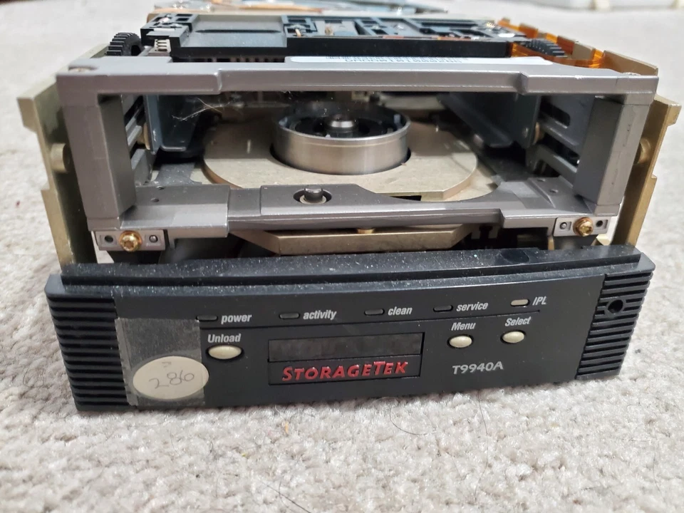 Storagetek 31281730 T9940A Tape Drive scsi 3128030 parts repair no cover as is - Image 2 of 4