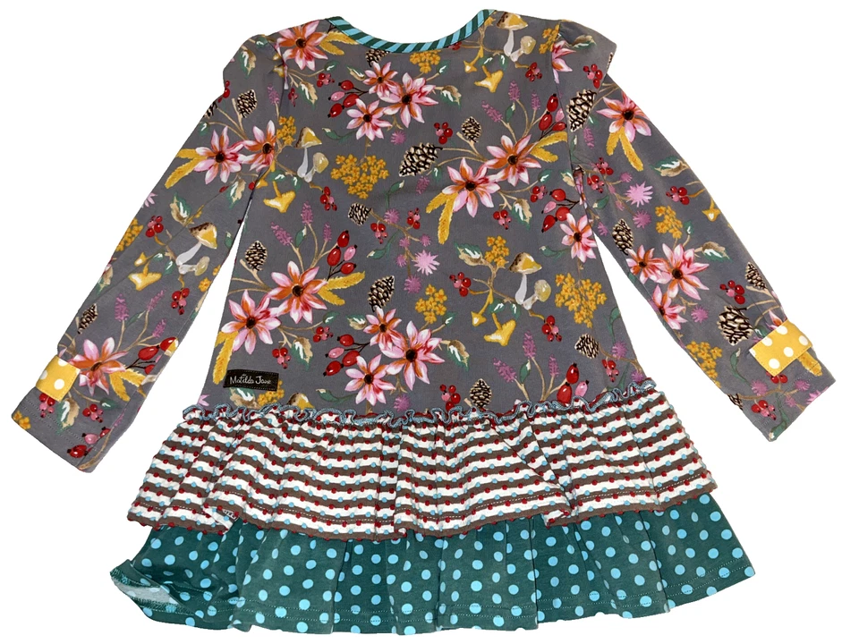 Top columpio manga larga Matilda Jane conos de pino y bayas talla 6 tejido niñas Foto 2 de 4