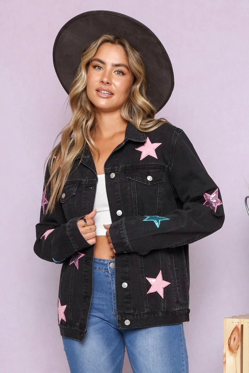 Peach denim jacket cheap