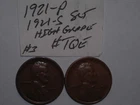 wheat penny 1921S,1921 LINCOLN CENT NICE SET 1921-P, 1921-S SEMI-KEY DATE LOT #3