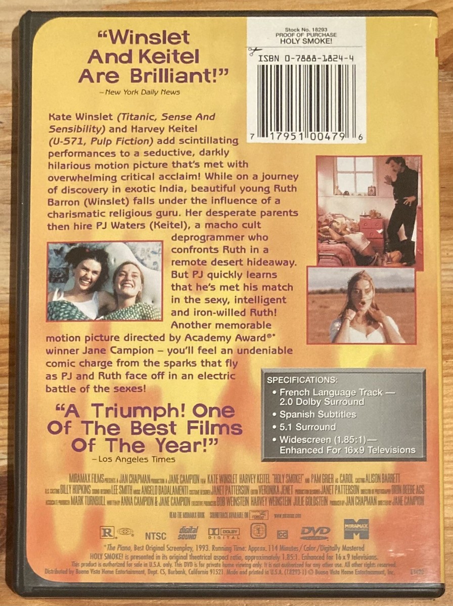 Holy Smoke DVD Jane Campion Kate Winslet Harvey Keitel Pam Grier