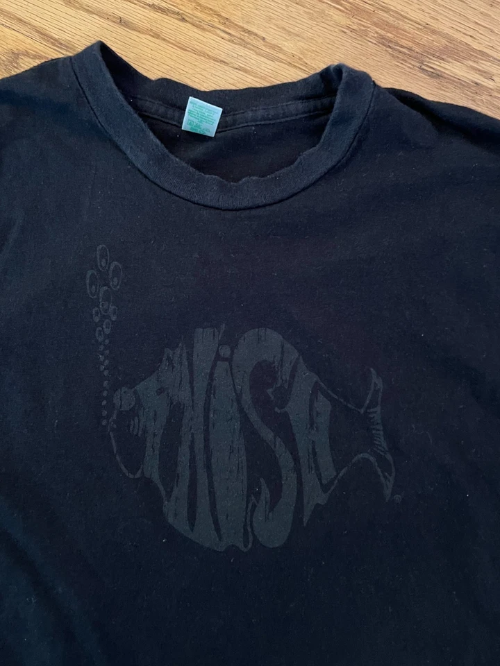 Camisa PHISH All Black Stealth Talla Mediana Algodón Orgánico Oficial Hecha en EE. UU. Foto 3 de 4