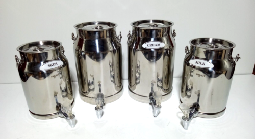 4 beaux distributeurs de lait buffet en acier inoxydable Frilich avec robinets (haut de gamme) - Photo 1 sur 6