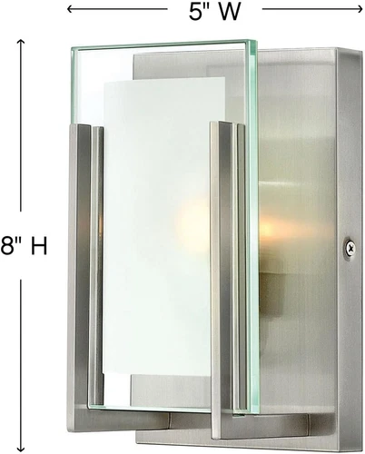 Hinkley Latitude-One Light-60W-G9-Bathroom Vanity Fixture-8"Hx5"W-BRUSHED NICKEL - Picture 2 of 4