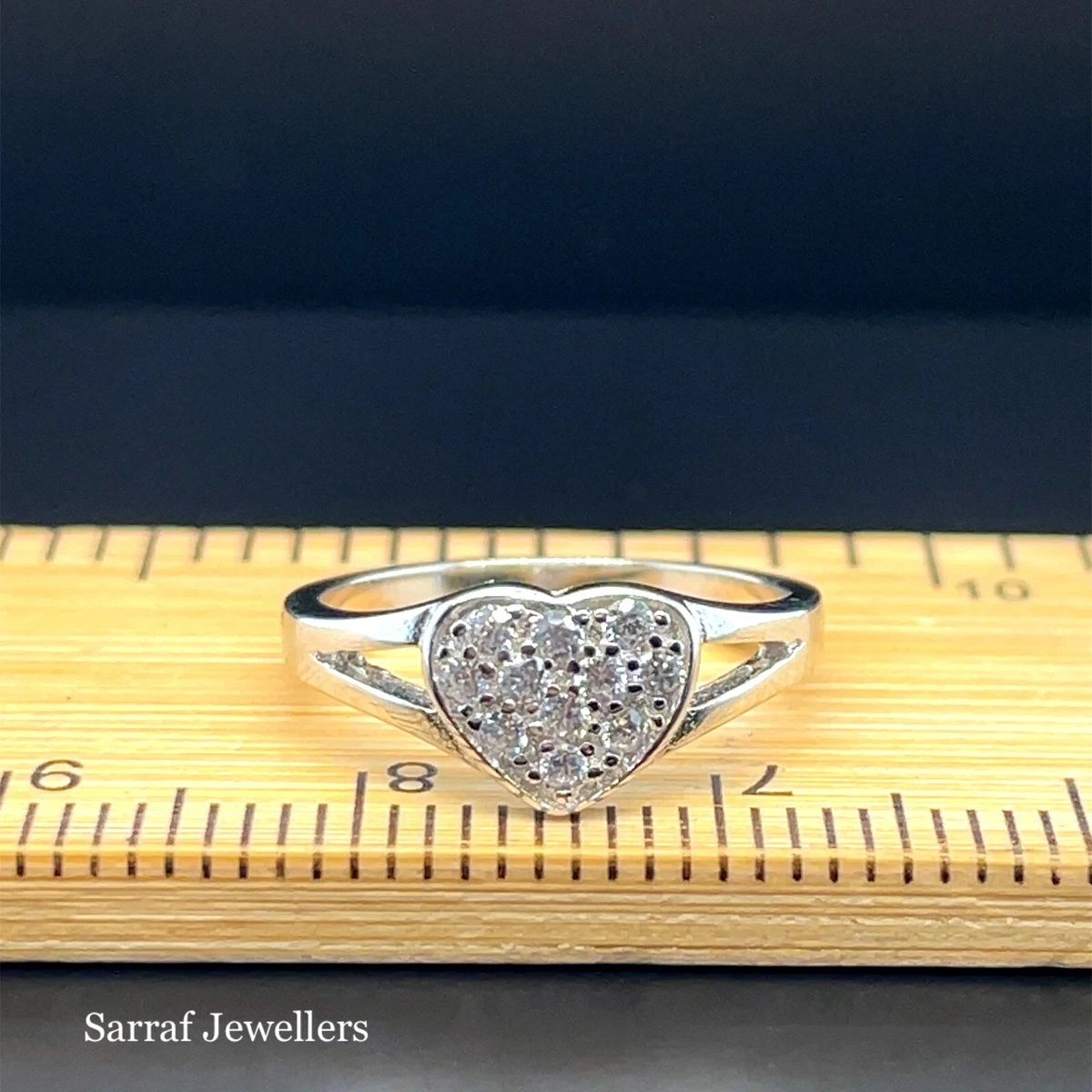 Sterling silver heart store cz ring