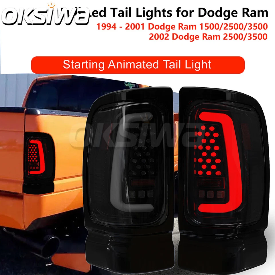 Luzes traseiras de LED para Dodge 94-01 Ram 1500/94-02Ram 2500/3500 W animação inicial - Imagem 2 de 4